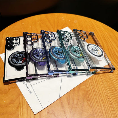 Gyroscope Transparent Phone Case With  Magnetic Bracket for Samsung S22/S23/S24