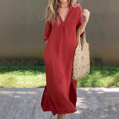 49% OFF🔥Elegant V-Neck Slit Dress