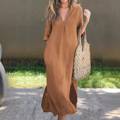 49% OFF🔥Elegant V-Neck Slit Dress