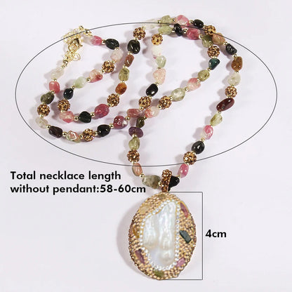 Retro Elegant Embedded Artificial Pearl Accessories - Long Necklace, Earring & Ring✨