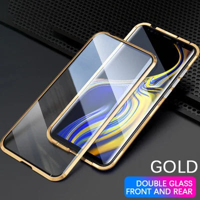 High Definition Magnetic Tempered Glass Double-sided Phone Case For Samsung