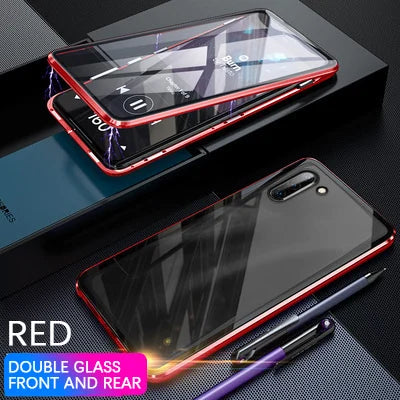 High Definition Magnetic Tempered Glass Double-sided Phone Case For Samsung