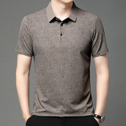 Men's Fashion Cooling Breathable Printed Lapel T-Shirt