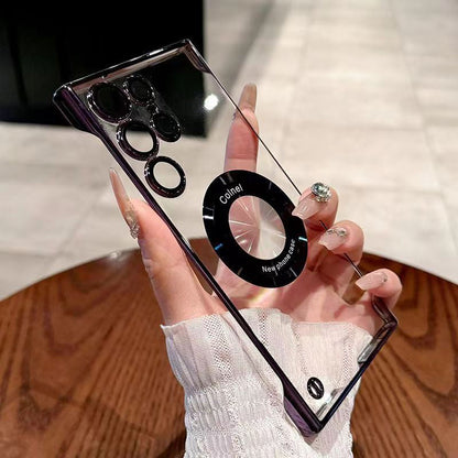 Ultra-Thin Transparent Phone Case with Magnetic Ring for Samsung