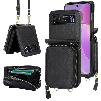 Leather case with card holder and zip for Samsung Galaxy Z Flip3/4/5