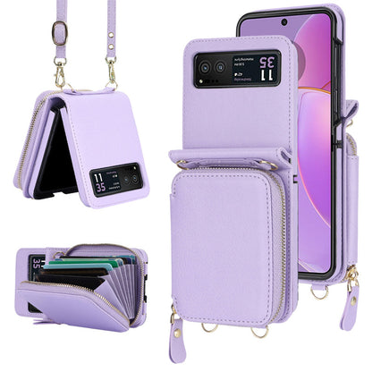 Leather case with card holder and zip for Samsung Galaxy Z Flip3/4/5