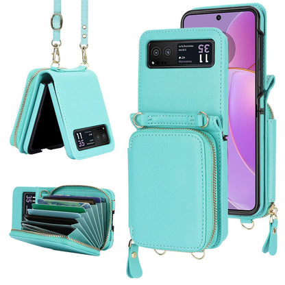 Leather case with card holder and zip for Samsung Galaxy Z Flip3/4/5