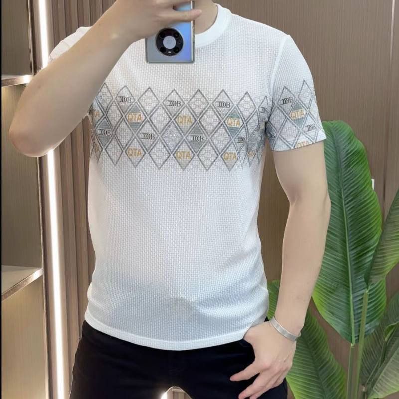 Men's Summer Stretch Ice Silk Printed T-shirt