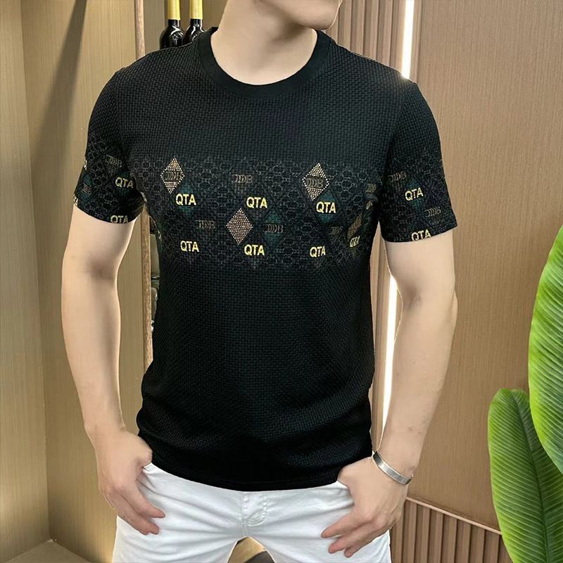 Men's Summer Stretch Ice Silk Printed T-shirt