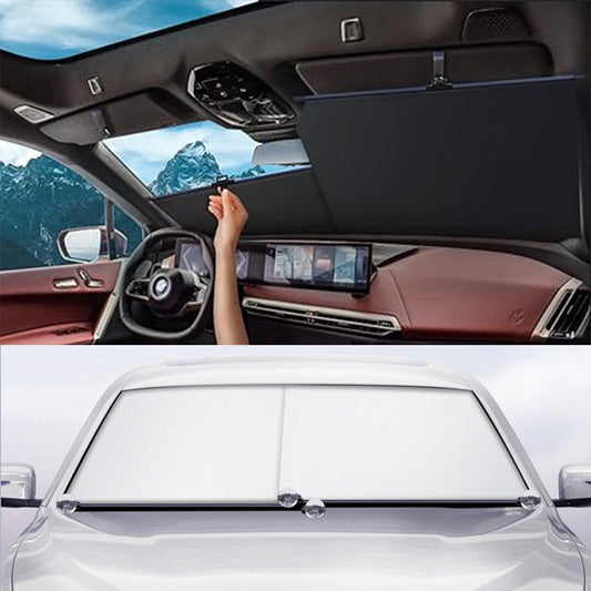 Universal Retractable Sunshade for Car Front Windshields