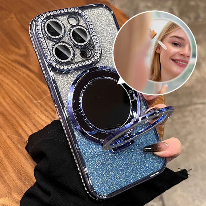 Shiny Iphone Case with Magnetic Mirror Holder