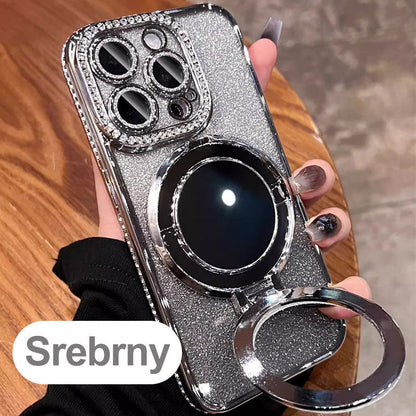 Shiny Iphone Case with Magnetic Mirror Holder