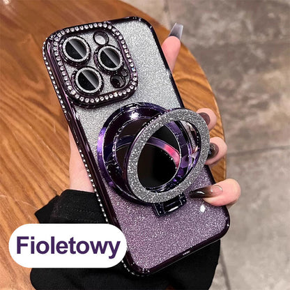 Shiny Iphone Case with Magnetic Mirror Holder