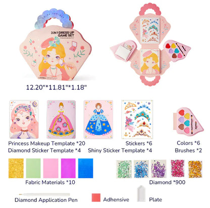 🔥Hot Sale 49% OFF💅Fantasy 3-in-1 Princess Dress Up & Make Up Game Set💝