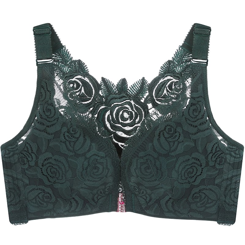 🔥HOT SALE 49% OFF🔥Rose Embroidery Front Closure Wirefree Bra