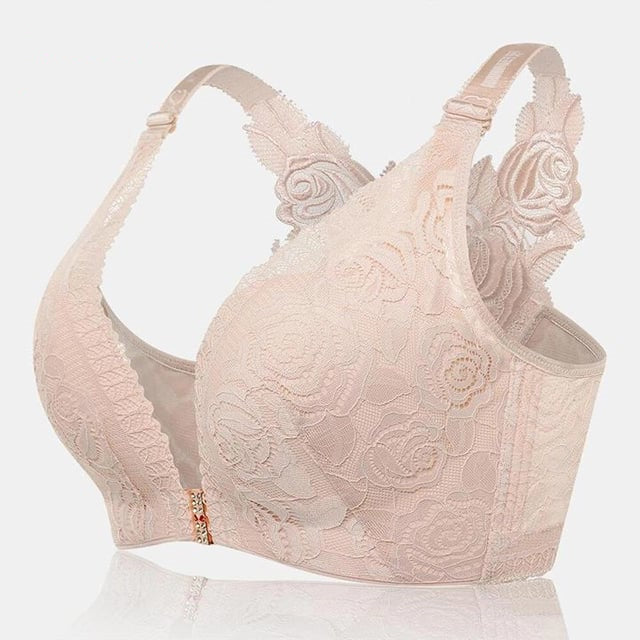 🔥HOT SALE 49% OFF🔥Rose Embroidery Front Closure Wirefree Bra