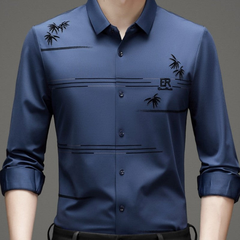 Men's Casual Trendy Printed Long Sleeve Shirt