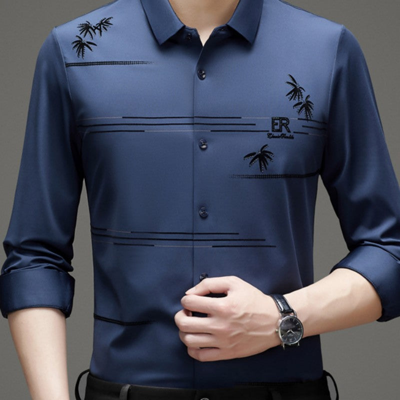 Men's Casual Trendy Printed Long Sleeve Shirt