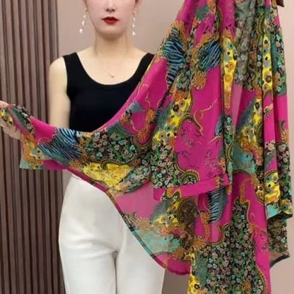 🔥Summer Hot Sale🔥Women's Chiffon Medium-Length Thin Shirt