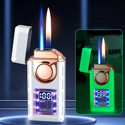 🔥Multi-Functional Dual Flame Lighter with Colored Lights