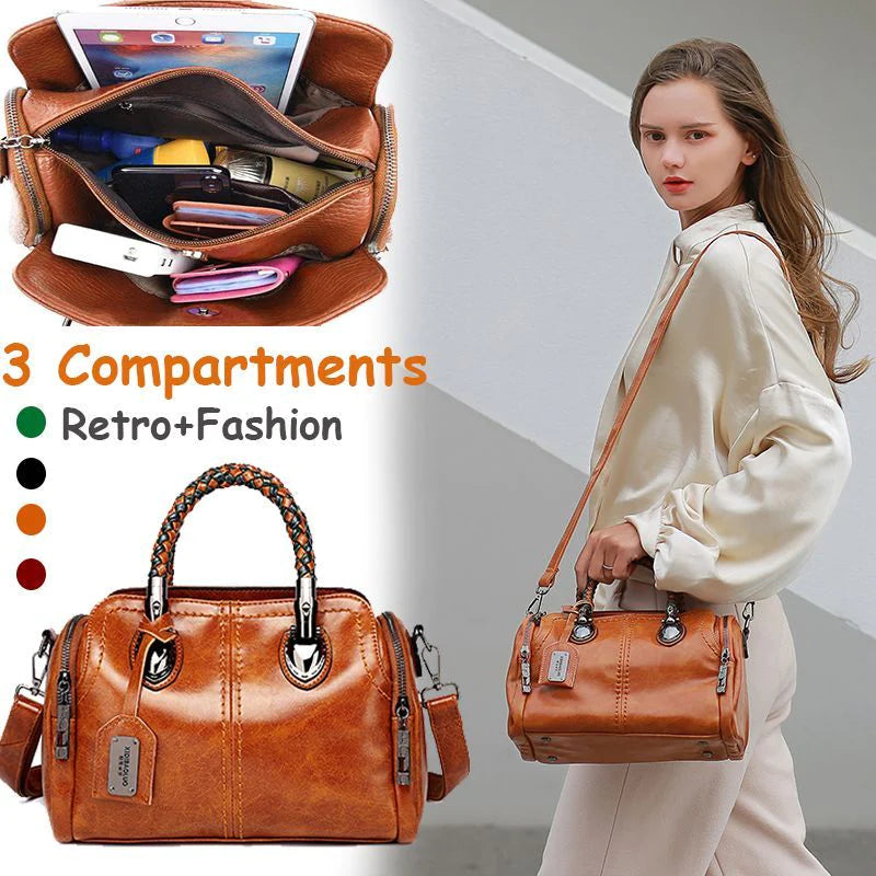 🎁Hot sale 49% OFF✨Women's Leather Boston Bag