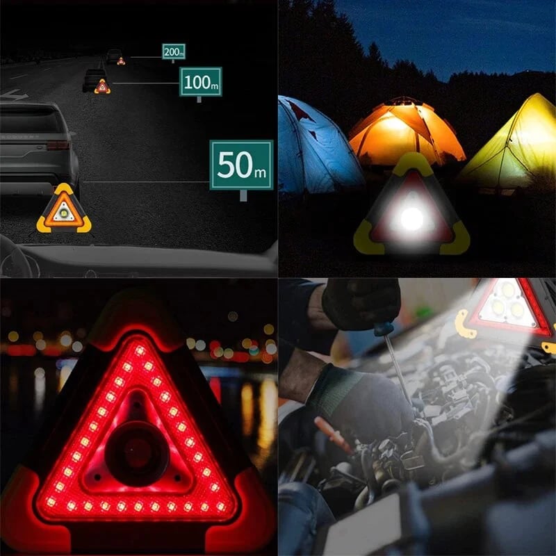 🔥2026 New Arrival🔥 3-IN-1 Solar Emergency Triangle Warning Light at the Roadside