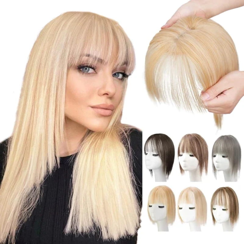 2024🔥Natural Hair Toppers with Bangs for Women