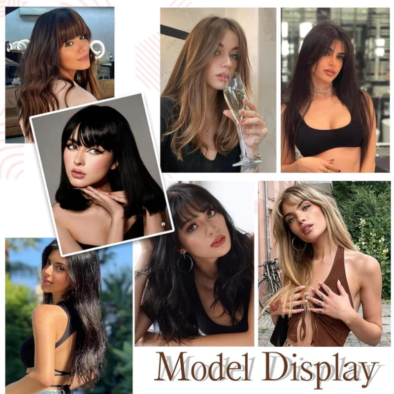 2024🔥Natural Hair Toppers with Bangs for Women