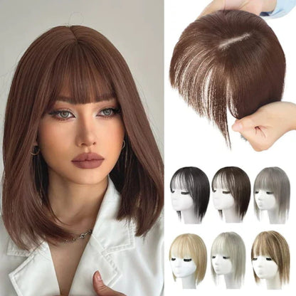 2024🔥Natural Hair Toppers with Bangs for Women