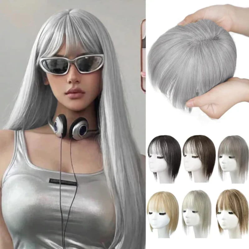 2024🔥Natural Hair Toppers with Bangs for Women