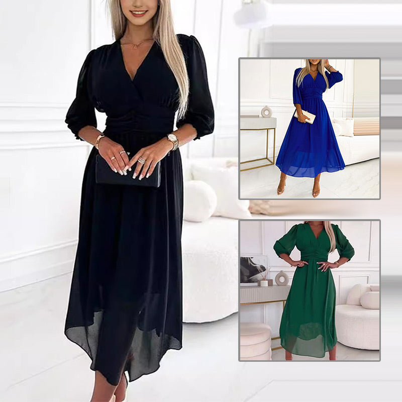 💃Women's V-neck Lightweight Chiffon Dress