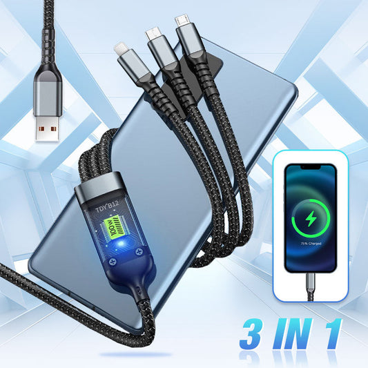 Transparent Luminous 3-in-1 Super Fast Charging Cable