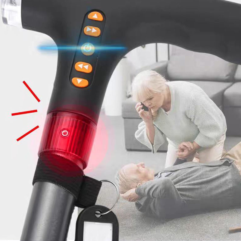 Intelligent Elderly Walking Stick with LED Light