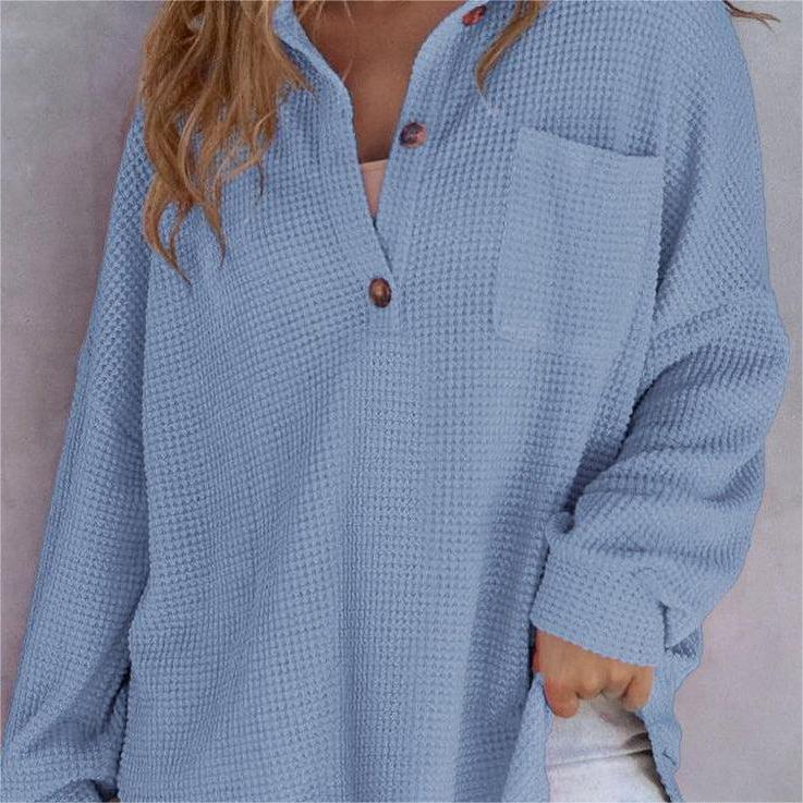 🔥Last Week Promotion 49% Off✨2024 New Women’s Loose Solid Color Waffle Knit Shirt Jacket