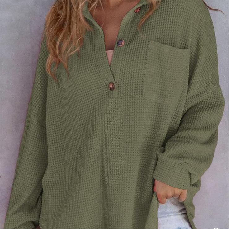 🔥Last Week Promotion 49% Off✨2024 New Women’s Loose Solid Color Waffle Knit Shirt Jacket