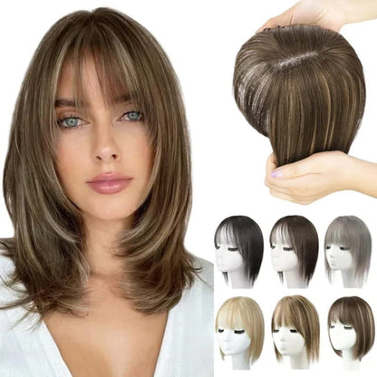 🔥Black Friday Hot Sales🔥Natural Hair Toppers with Bangs for Women🛒