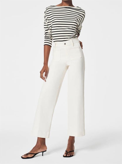 ⭐2024 Best Selling Jeans-49% OFF👖Tummy Control Cropped Wide-Leg Jeans