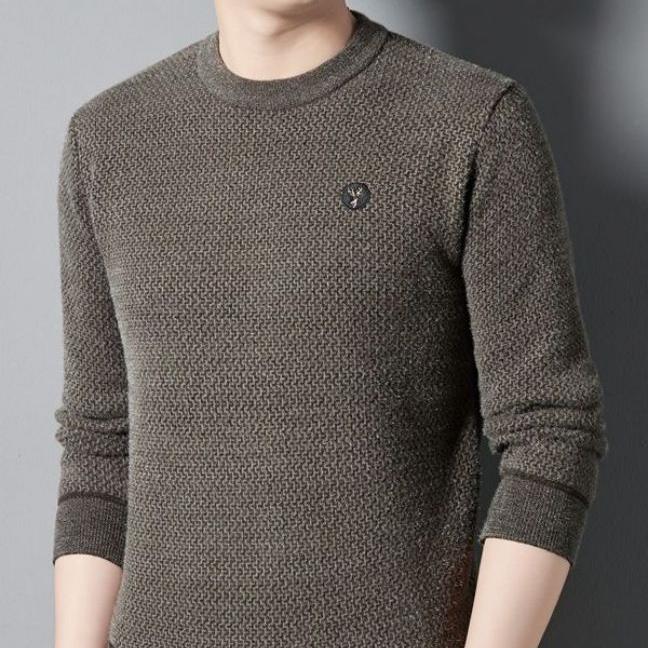 Men's Warm Cozy Lined Crewneck Top - Ideal Gift