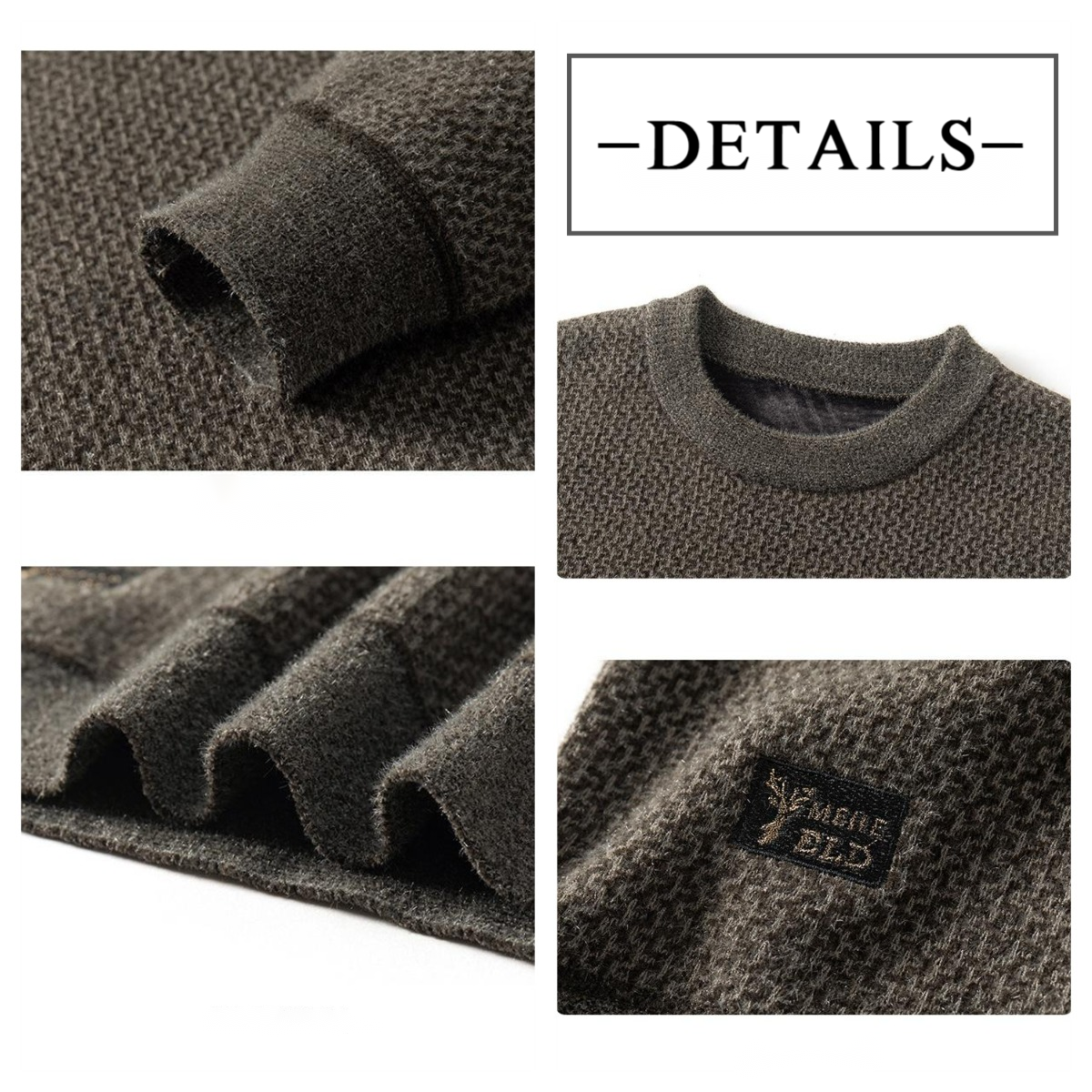 Men's Warm Cozy Lined Crewneck Top - Ideal Gift