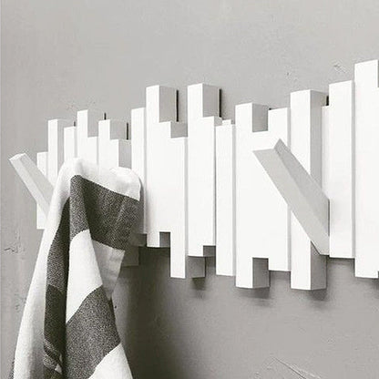 Creative Wall Mounted Coat Rack with Retractable Pegs