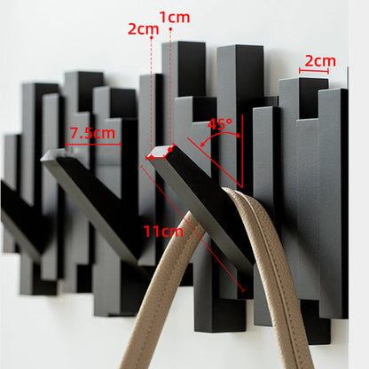 Creative Wall Mounted Coat Rack with Retractable Pegs