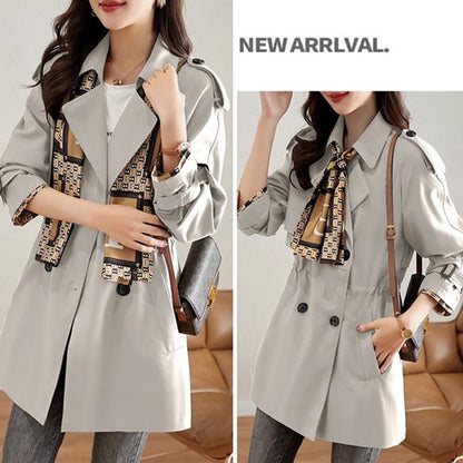 Women's Slimming Mid-Length Lapel Trench Coat