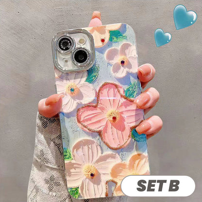 🔥Limited Time 50% OFF🔥Cute Oil Painting Flowers Phone Case Set for iPhone Series