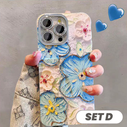 🔥Limited Time 50% OFF🔥Cute Oil Painting Flowers Phone Case Set for iPhone Series