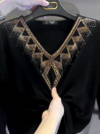 2024 High quality winter velvet long sleeve t-shirt with rhinestones, warm and fashionable