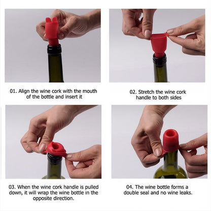 Silicone Wine Sealing Stopper with Handle