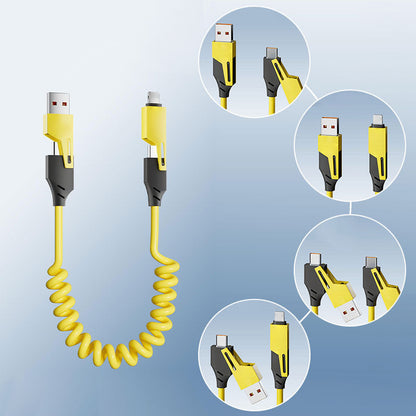 4-in-1 Coiled Charging Cable