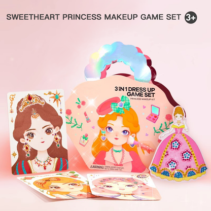 🔥Hot Sale 49% OFF💅Fantasy 3-in-1 Princess Dress Up & Make Up Game Set💝