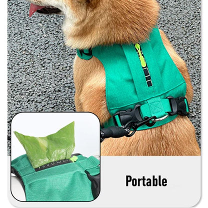 Waterproof Reflective Vest Harness with Zipper Pocket and D-ring for Dogs