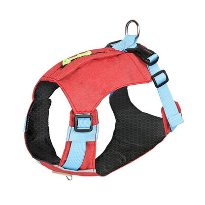 Waterproof Reflective Vest Harness with Zipper Pocket and D-ring for Dogs